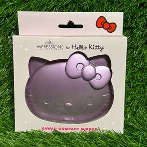 IMPRESSIONS Hello Kitty Kawaii LED Compact Mirror Matte Purple NEW